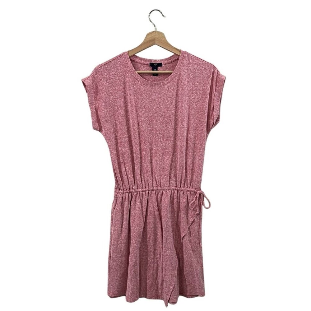 GAP Faux Wrap Dress Size XS Short Sleeve Apple of My Eye Pink Heathered 340247